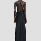 Chain Halter Gown In Navy