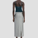 Wrap Skirt In Blue-Grey Check