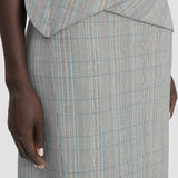 Wrap Skirt In Blue-Grey Check
