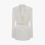 Belted Tailored Jacket In Ivory