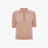 Polo Top In Pale Rose