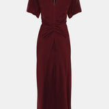 Eve Midi Dress In Burgundy