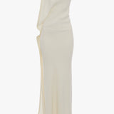 One-Shoulder Chain Detail Dress In Ivory