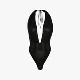 Halter Neck Bodysuit In Black