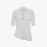 Twist Polo Top In White