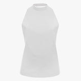 Backless Bib Top In White