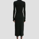 Button Midi Skirt In Black