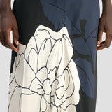 Eve Midi Dress In Dark Navy Floral Print