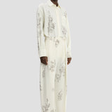 Wide Leg Trouser In Off-White Floral Print