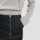 Panelled Denim Midi Skirt In Indigo
