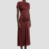 Blaire Midi Dress In Cinnabar Red