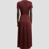 Blaire Midi Dress In Cinnabar Red