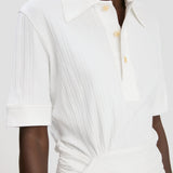 Twist Polo Top In White