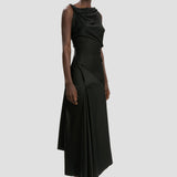 Posy Midi Dress In Black