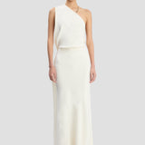 One-Shoulder Chain Detail Dress In Ivory