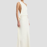 One-Shoulder Chain Detail Dress In Ivory