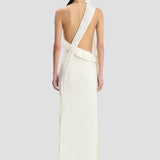 One-Shoulder Chain Detail Dress In Ivory
