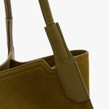 Victoria Tote In Cactus Green Suede