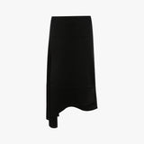 Asymmetric Midi Skirt In Black