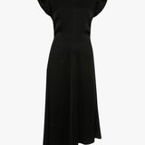 Twist Shoulder Dress In Black