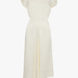 Twist Shoulder Dress In Ivory