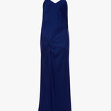 Draped Cami Gown In Bright Indigo