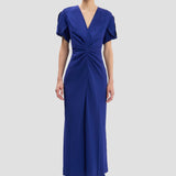 Eve Midi Dress In Bright Indigo