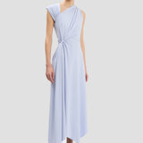 Cap Sleeve Midi Dress In Cloud Blue