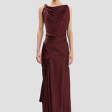 Posy Midi Dress in Burgundy