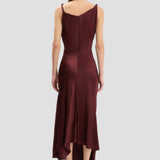 Posy Midi Dress in Burgundy