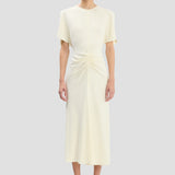 Bela Midi Dress In Bright Ivory
