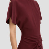Bela Midi Dress In Burgundy