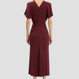Bela Midi Dress In Burgundy