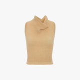 Draped Sleeveless Top In Sandstone