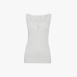 Split Tank Top In White