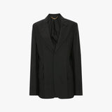 Notched Lapel Jacket In Black