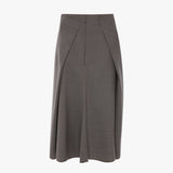 Tailored Midi Skirt In Nickel
