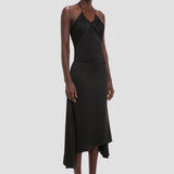 Asymmetric Midi Skirt In Black