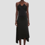 Asymmetric Midi Skirt In Black