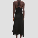 Asymmetric Midi Skirt In Black