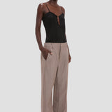 Pleated Waist Trouser In Limestone