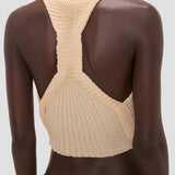 Draped Sleeveless Top In Sandstone