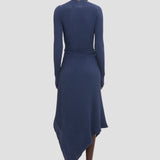 Draped Knit Midi Skirt In Eclipse