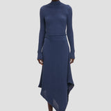 Draped Knit Midi Skirt In Eclipse