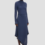 Draped Knit Midi Skirt In Eclipse