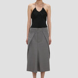 Tailored Midi Skirt In Nickel