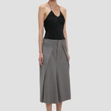 Tailored Midi Skirt In Nickel