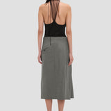 Tailored Midi Skirt In Nickel