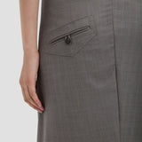 Tailored Midi Skirt In Nickel