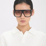 Oversized Soft Square Acetate Frame In Blue